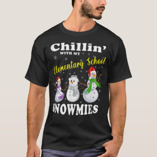 Christmas Teacher Chillin With My Elementary Schoo T Shirt