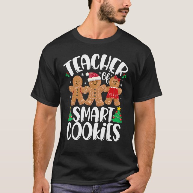 Christmas Teacher Cute Gingerbread Cookies 1 T Shirt (Framsida)