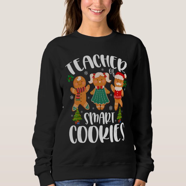 Christmas Teacher Cute Gingerbread Cookies T Shirt (Framsida)