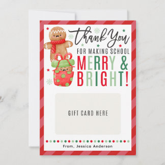Christmas Teacher Gingerbread Gift Card Holder Inbjudningar