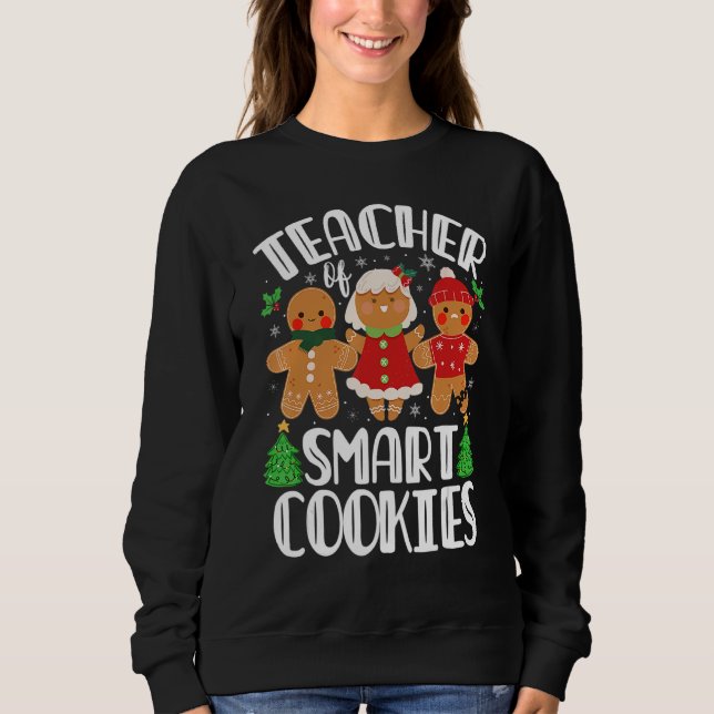 Christmas Teacher Of Smart Cookies Cute Gingerbrea T Shirt (Framsida)