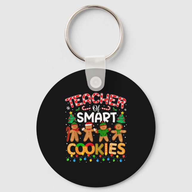 Christmas Teacher Of Smart Cookies Funny Cute Ging Nyckelring (Framsida)