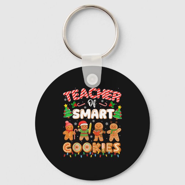Christmas Teacher Of Smart Cookies Funny Cute Ging Nyckelring (Framsida)