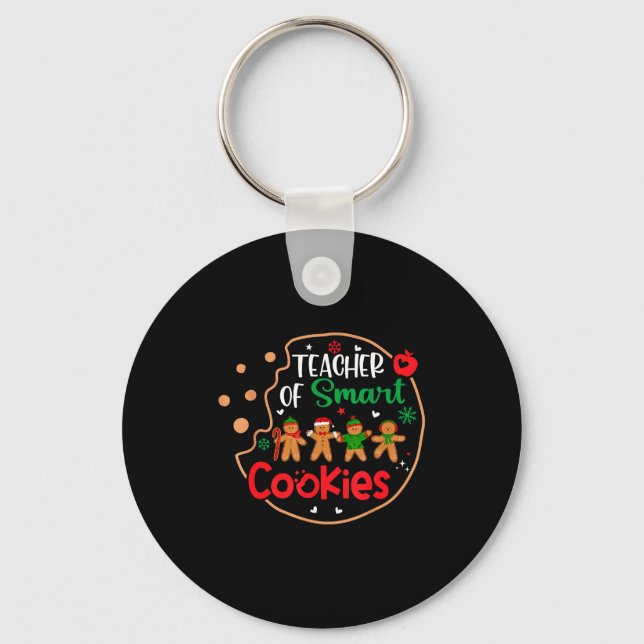 Christmas Teacher Of Smart Cookies Funny Cute Ging Nyckelring (Framsida)
