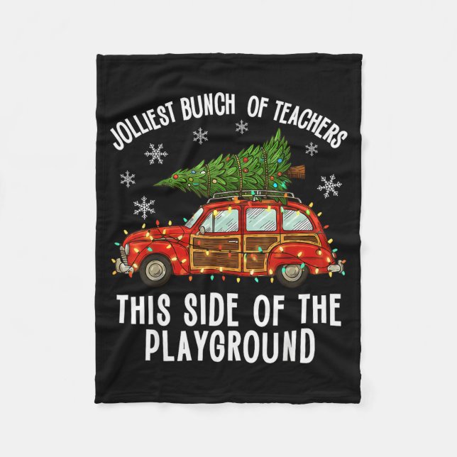 Christmas Teacher Squad Festive Car Tree Lights Xm Fleecefilt (Framsidan)