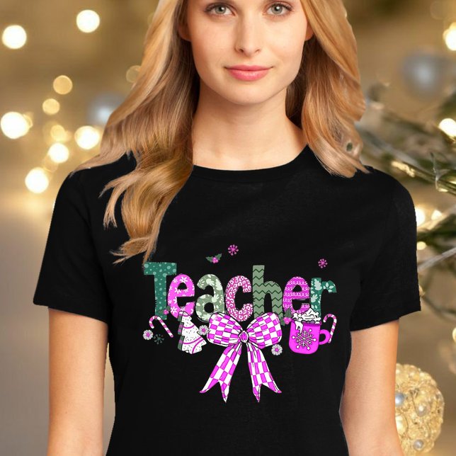 Christmas Teacher T-Shirt Women's Holiday Graphic (Skapare uppladdad)