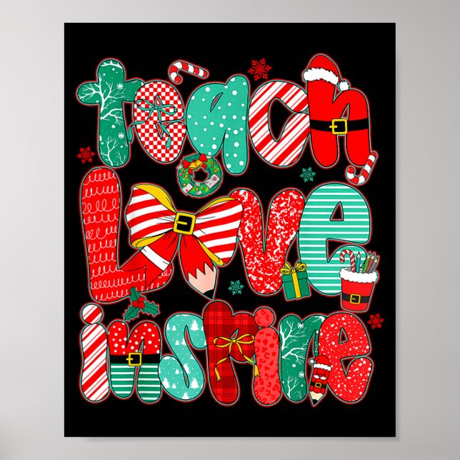 Christmas Teacher Teach Love Insre Xmas Vibes  Poster (Framsidan)