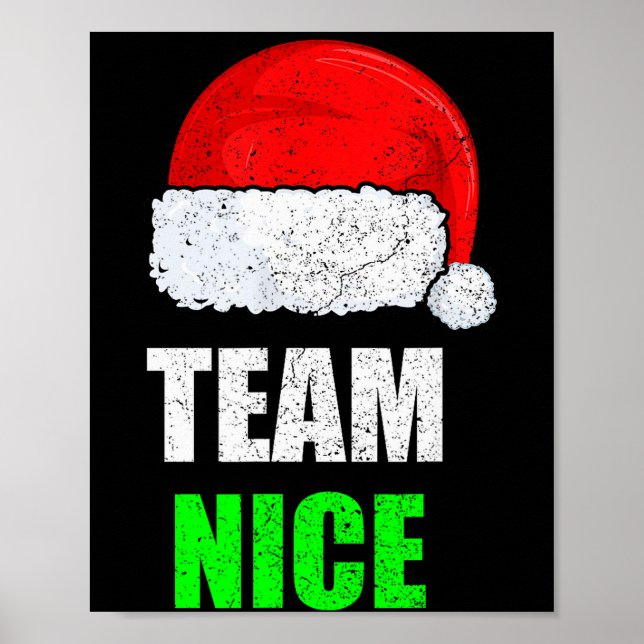 Christmas Team Nice Shirt, Matching Family Pajama, Poster (Framsidan)