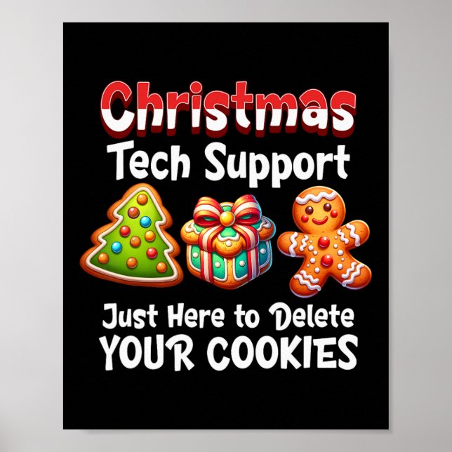 Christmas Tech Support Here To Delete Cookies Men  Poster (Framsidan)