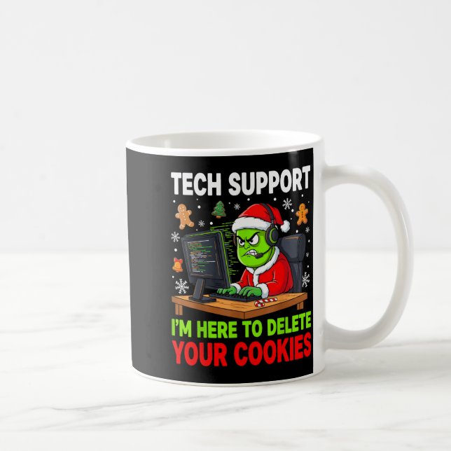 Christmas Tech Suprt Here To Delete Cookies Holida Kaffemugg (Höger)