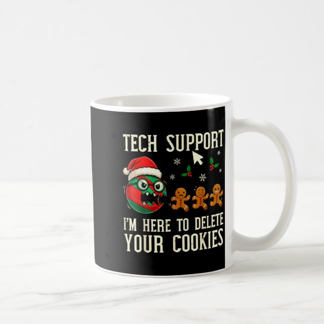 Christmas Tech Suprt Here To Delete Cookies It Men Kaffemugg (Höger)