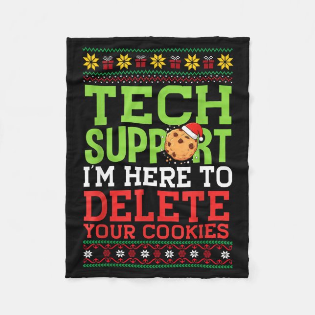 Christmas Tech Suprt Here To Delete Cookies Ugly S Fleecefilt (Framsidan)