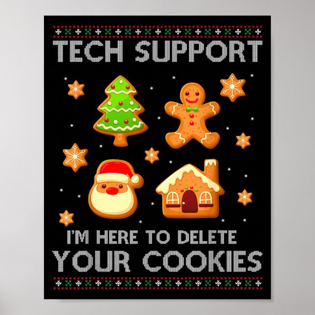 Christmas Tech Suprt Here To Delete Cookies Ugly S Poster (Framsidan)