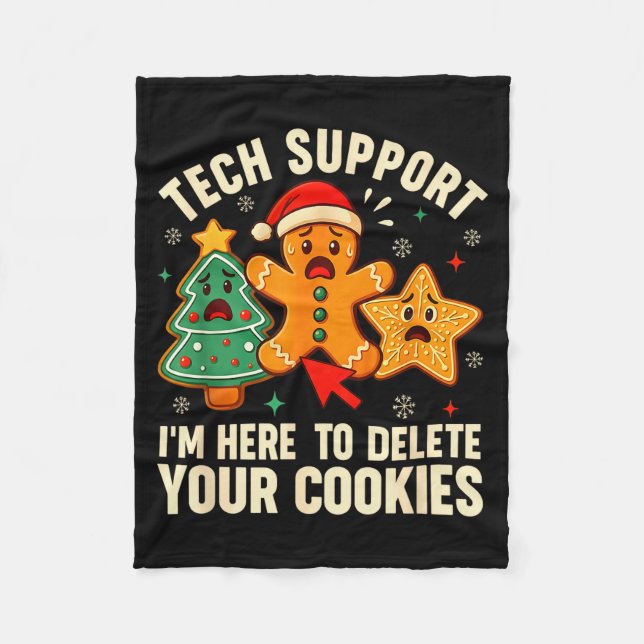 Christmas Tech Suprt Here To Delete Cookies Xmas M Fleecefilt (Framsidan)
