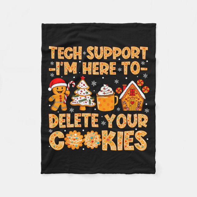 Christmas Tech Suprt Here To Delete Cookies Xmas M Fleecefilt (Framsidan)