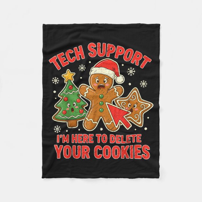 Christmas Tech Suprt Here To Delete Cookies Xmas M Fleecefilt (Framsidan)