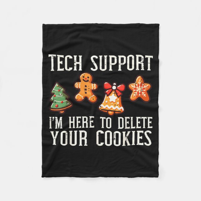 Christmas Tech Suprt Here To Delete Cookies Xmas M Fleecefilt (Framsidan)
