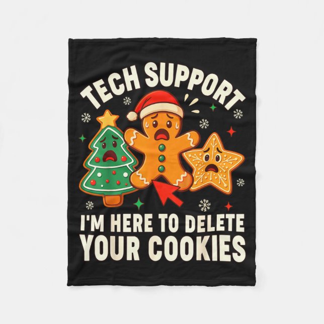 Christmas Tech Suprt Here To Delete Cookies Xmas M Fleecefilt (Framsidan)