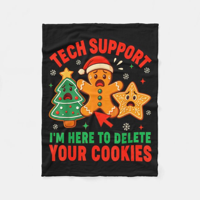 Christmas Tech Suprt Here To Delete Cookies Xmas M Fleecefilt (Framsidan)