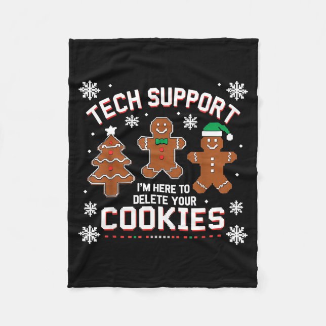 Christmas Tech Suprt Here To Delete Cookies Xmas M Fleecefilt (Framsidan)
