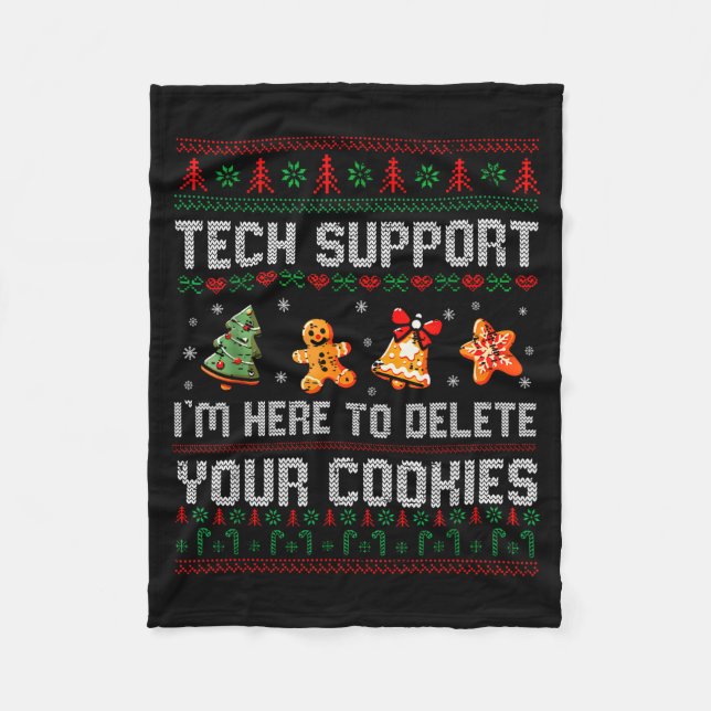 Christmas Tech Suprt Here To Delete Cookies Xmas M Fleecefilt (Framsidan)