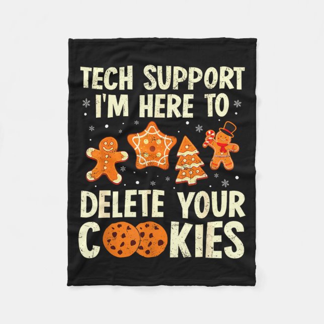 Christmas Tech Suprt Here To Delete Cookies Xmas M Fleecefilt (Framsidan)