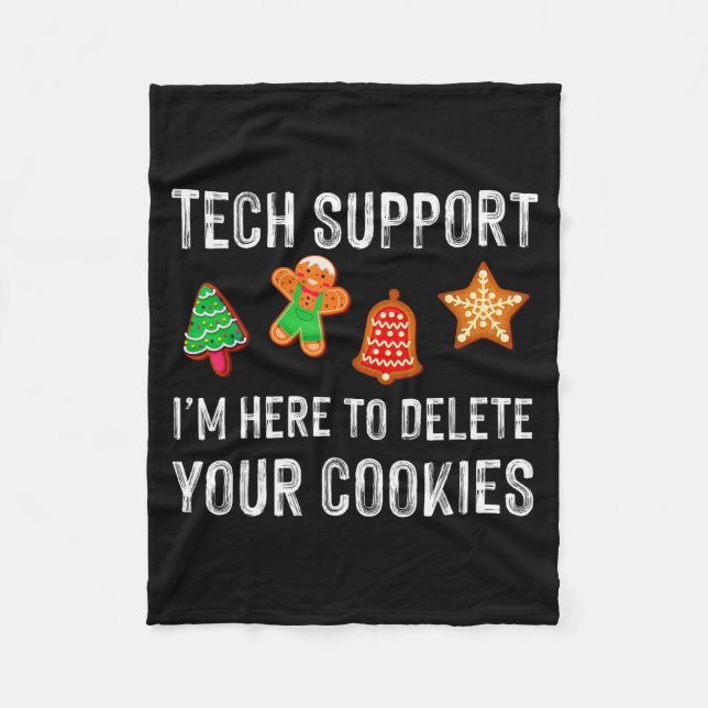 Christmas Tech Suprt Here To Delete Cookies Xmas M Fleecefilt (Framsidan)