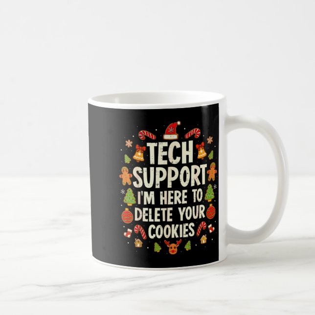 Christmas Tech Suprt Here To Delete Cookies Xmas M Kaffemugg (Höger)