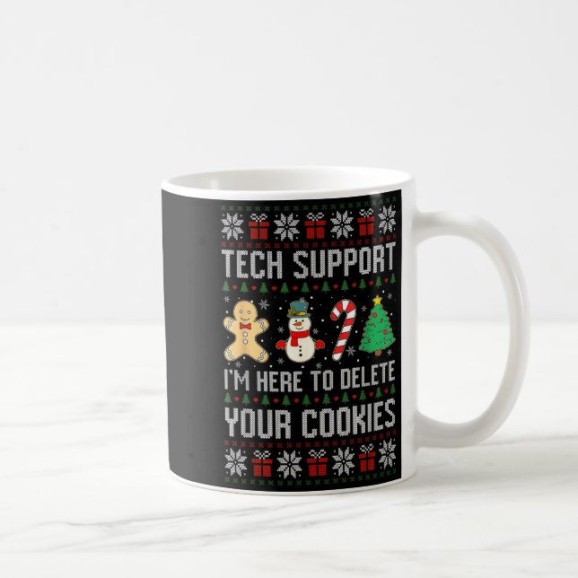 Christmas Tech Suprt Here To Delete Cookies Xmas M Kaffemugg (Höger)