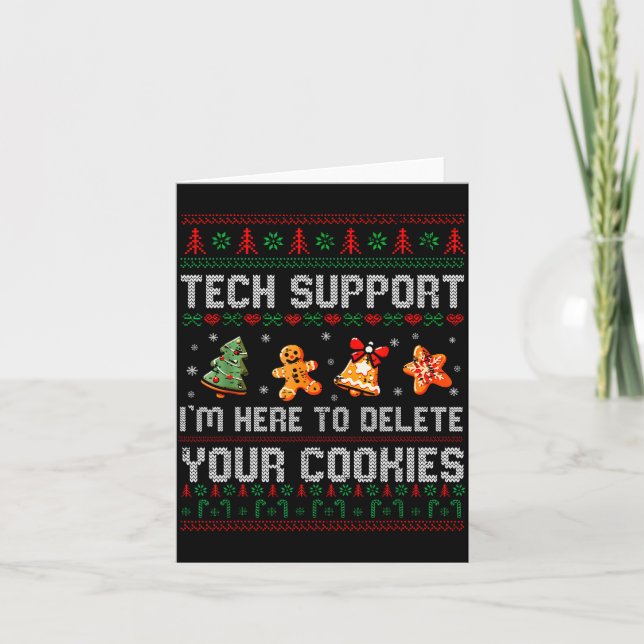 Christmas Tech Suprt Here To Delete Cookies Xmas M Kort (Framsida)