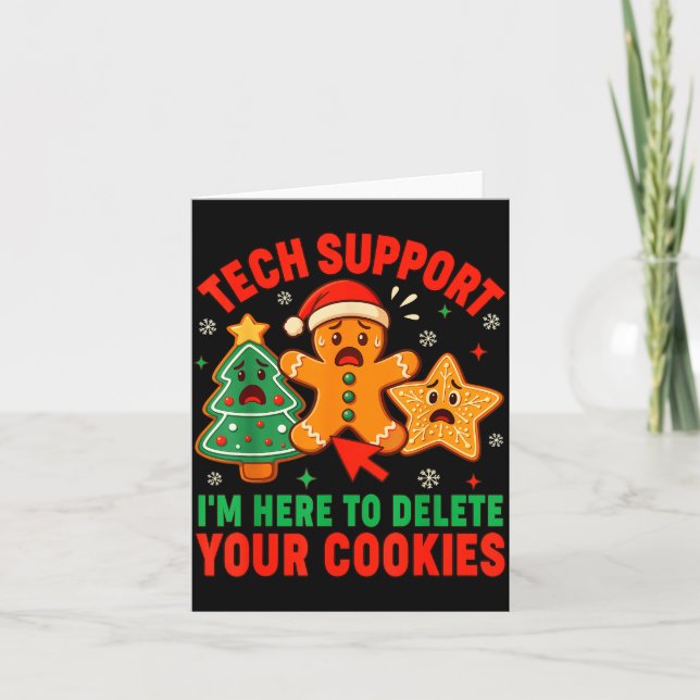 Christmas Tech Suprt Here To Delete Cookies Xmas M Kort (Framsida)