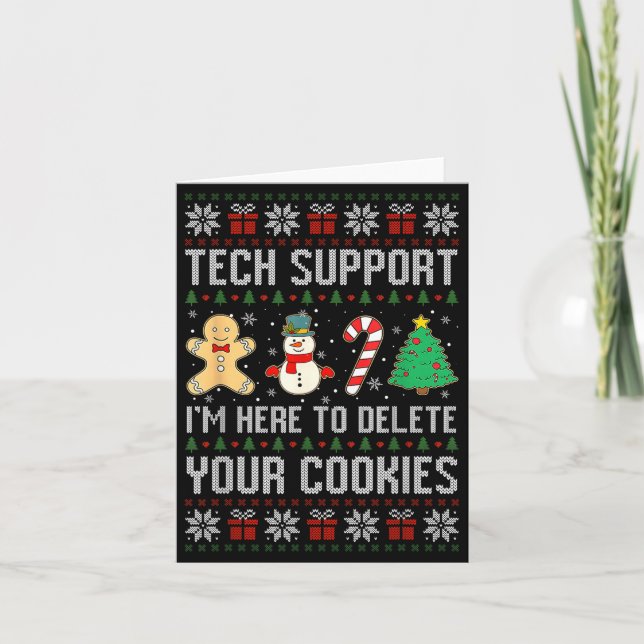 Christmas Tech Suprt Here To Delete Cookies Xmas M Kort (Framsida)