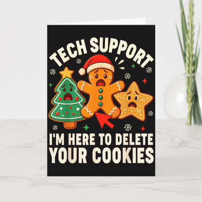 Christmas Tech Suprt Here To Delete Cookies Xmas M Kort (Framsida)