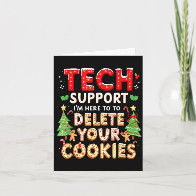 Christmas Tech Suprt Here To Delete Cookies Xmas M Kort (Framsida)