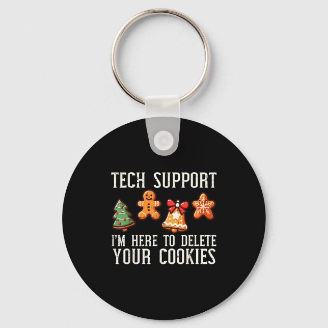 Christmas Tech Suprt Here To Delete Cookies Xmas M Nyckelring (Framsida)