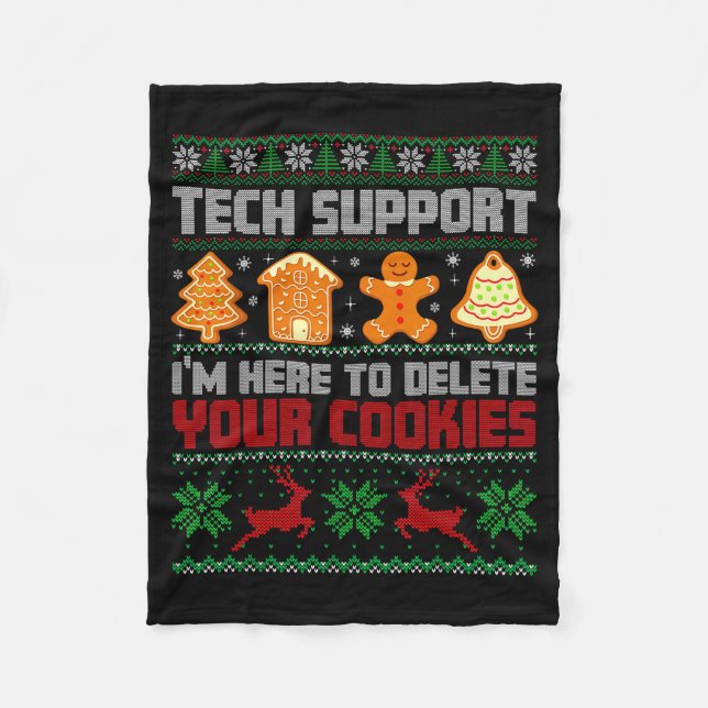 Christmas Tech Suprt I'm Here To Delete Cookies Me Fleecefilt (Framsidan)