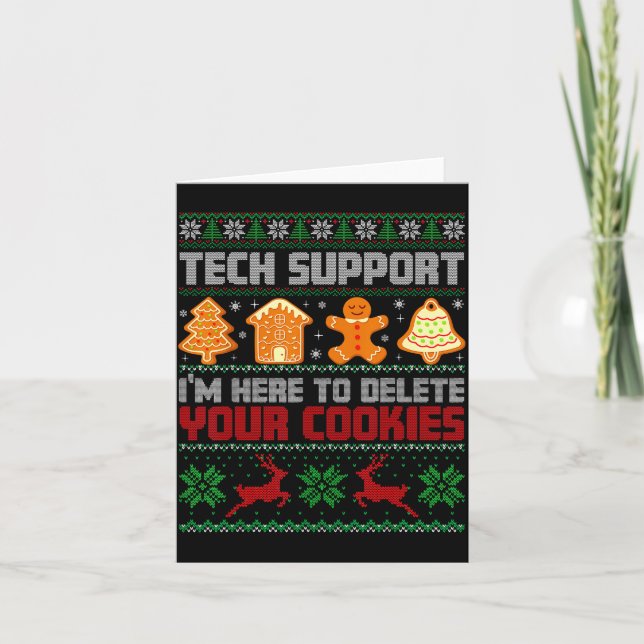 Christmas Tech Suprt I'm Here To Delete Cookies Me Kort (Framsida)