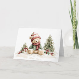 Christmas Teddy Bear Helgkort