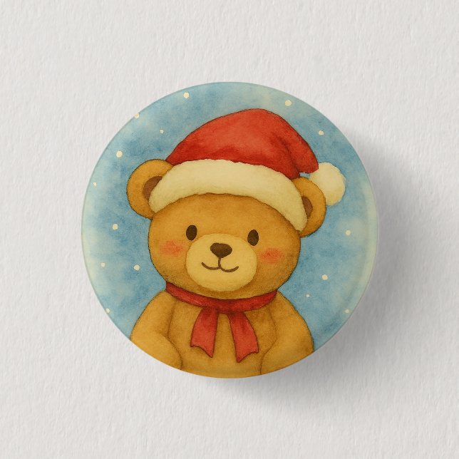 Christmas Teddy Bear in Snowy Wonderland Knapp (Framsida)