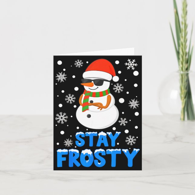 Christmas Tee Funny Frosty Xmas Cool Snowman Women Kort (Framsida)