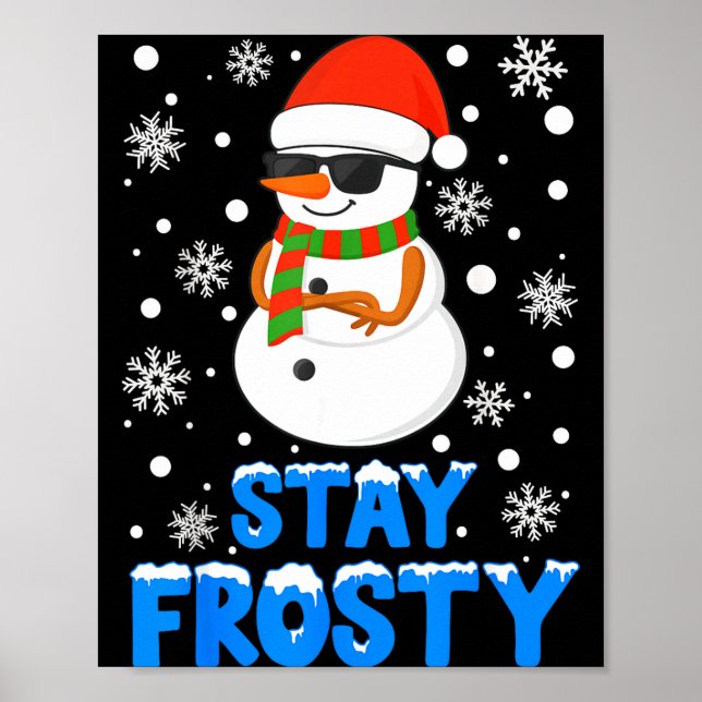 Christmas Tee Funny Frosty Xmas Cool Snowman Women Poster (Framsidan)