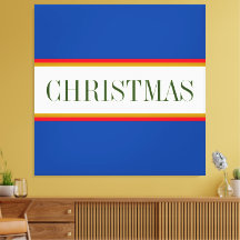 CHRISTMAS Text Festive Alpine Blue White Rand