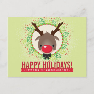 CHRISTMAS THANKS krandnödsrudolph Helg Vykort