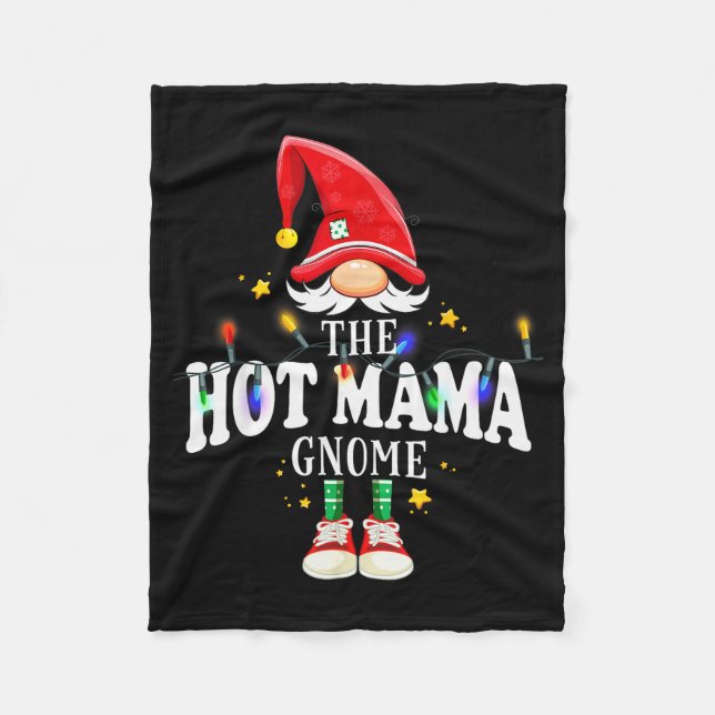 Christmas The Hot Mama Gnome X-mas Matching Pjs  Fleecefilt (Framsidan)