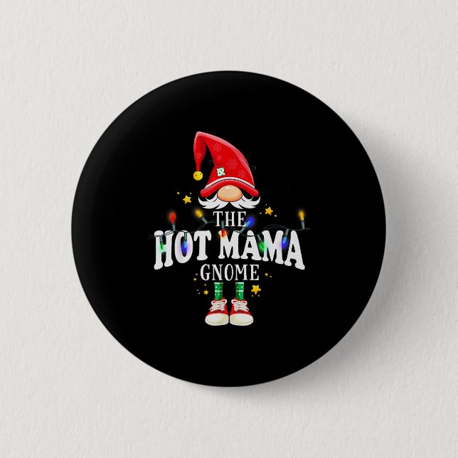 Christmas The Hot Mama Gnome X-mas Matching Pjs  Knapp (Framsida)
