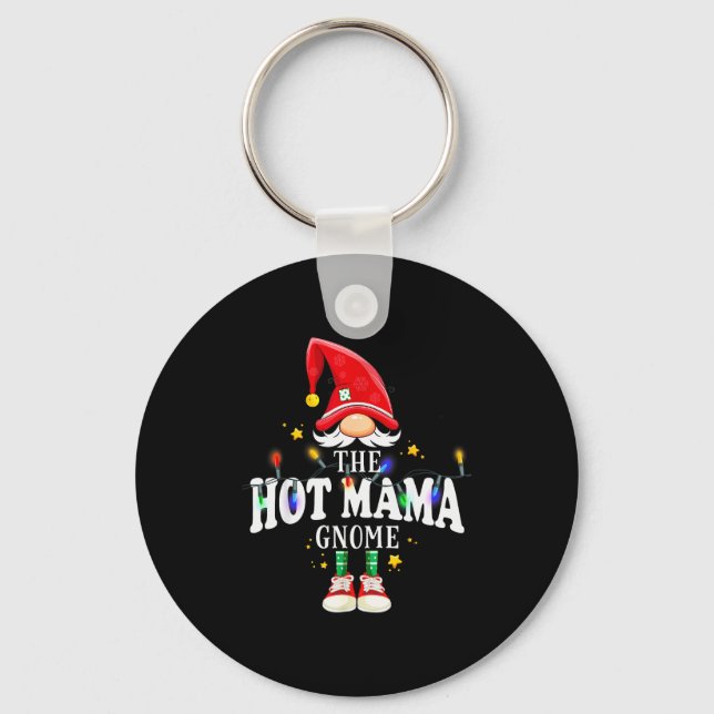 Christmas The Hot Mama Gnome X-mas Matching Pjs  Nyckelring (Framsida)