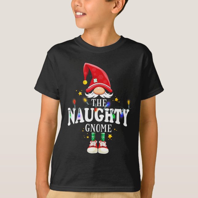 Christmas The Naughty Gnome X-mas Matching Pjs  T Shirt (Framsida)