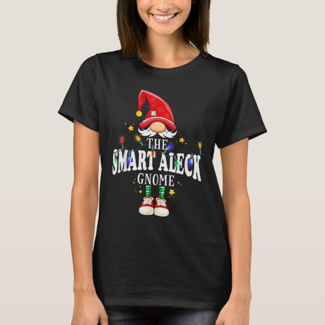 Christmas The Smart Aleck Gnome X-mas Matching Pjs T Shirt (Framsida)