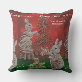 Christmas Theme Bunny Boganhues Artisanal Prints Kudde