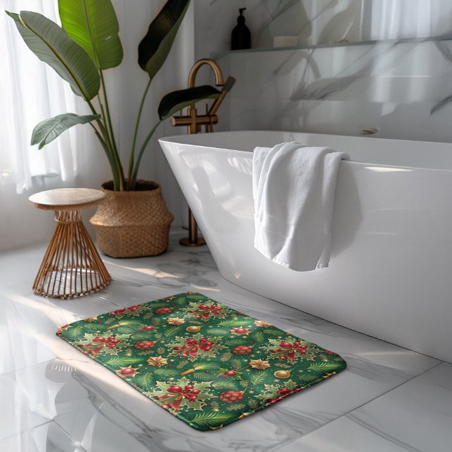 Christmas Theme Festive Colorful Pattern Badrumsmatta (Skapare uppladdad)